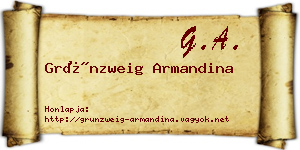 Grünzweig Armandina névjegykártya